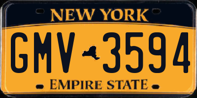 NY license plate GMV3594