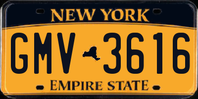 NY license plate GMV3616