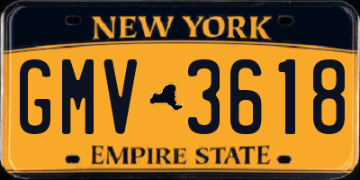 NY license plate GMV3618