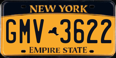 NY license plate GMV3622