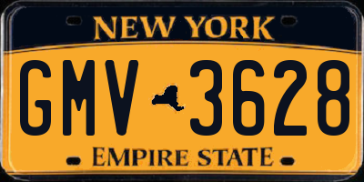 NY license plate GMV3628