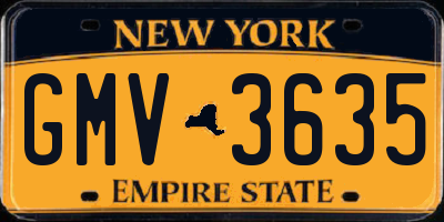 NY license plate GMV3635