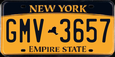 NY license plate GMV3657