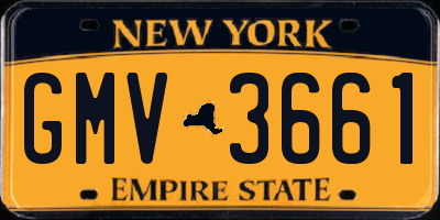 NY license plate GMV3661