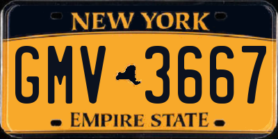 NY license plate GMV3667