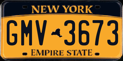 NY license plate GMV3673