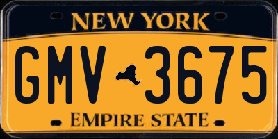 NY license plate GMV3675