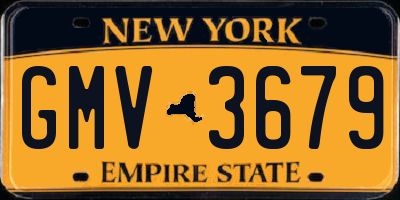 NY license plate GMV3679