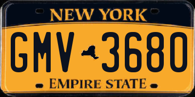 NY license plate GMV3680