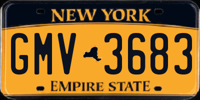 NY license plate GMV3683