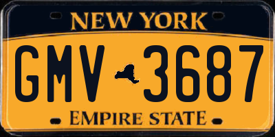 NY license plate GMV3687