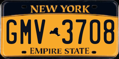 NY license plate GMV3708
