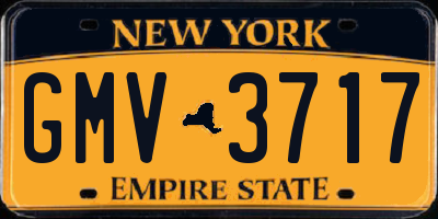 NY license plate GMV3717