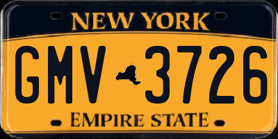 NY license plate GMV3726