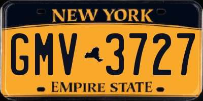 NY license plate GMV3727