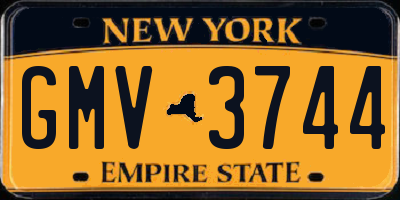 NY license plate GMV3744