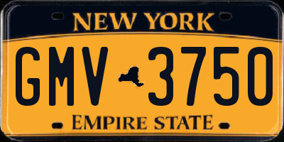 NY license plate GMV3750