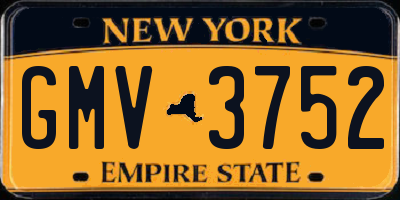 NY license plate GMV3752