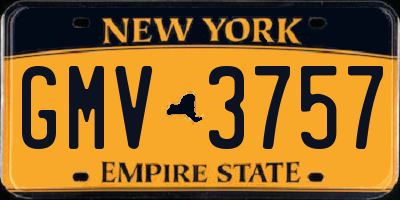 NY license plate GMV3757