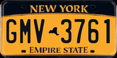 NY license plate GMV3761