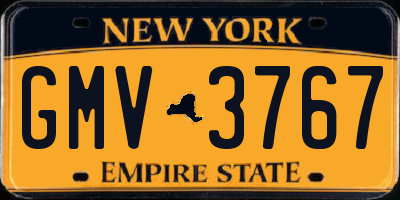 NY license plate GMV3767