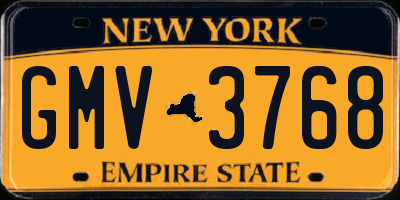 NY license plate GMV3768