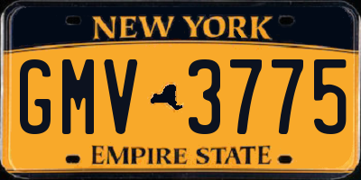NY license plate GMV3775