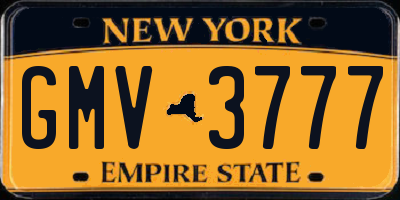 NY license plate GMV3777