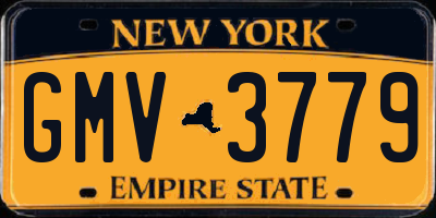NY license plate GMV3779