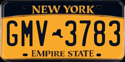 NY license plate GMV3783