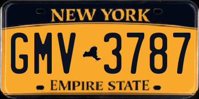 NY license plate GMV3787