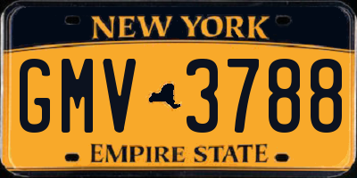 NY license plate GMV3788