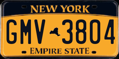 NY license plate GMV3804
