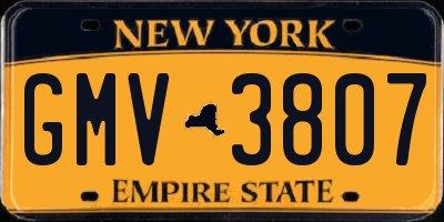 NY license plate GMV3807