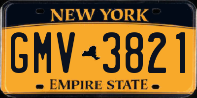 NY license plate GMV3821