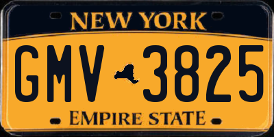 NY license plate GMV3825