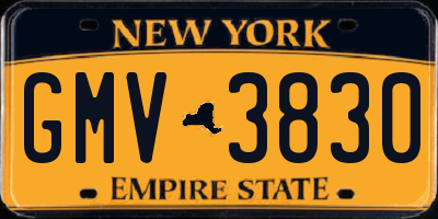 NY license plate GMV3830