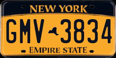 NY license plate GMV3834