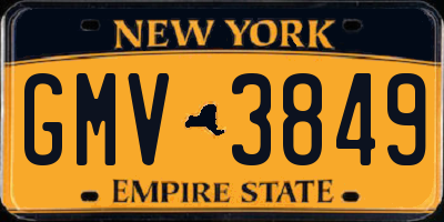 NY license plate GMV3849