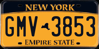 NY license plate GMV3853