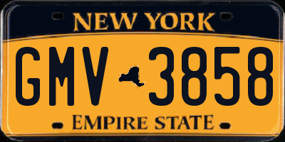 NY license plate GMV3858
