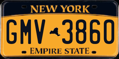 NY license plate GMV3860