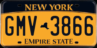 NY license plate GMV3866