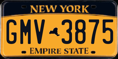 NY license plate GMV3875