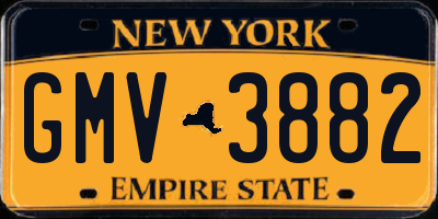 NY license plate GMV3882