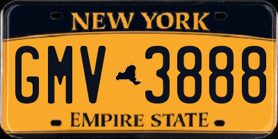 NY license plate GMV3888