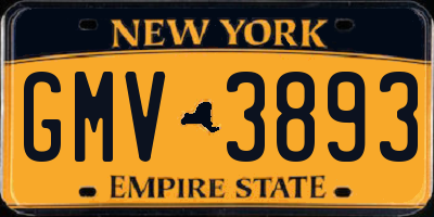 NY license plate GMV3893