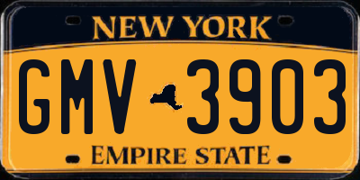 NY license plate GMV3903