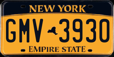 NY license plate GMV3930