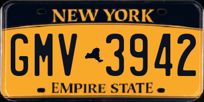 NY license plate GMV3942